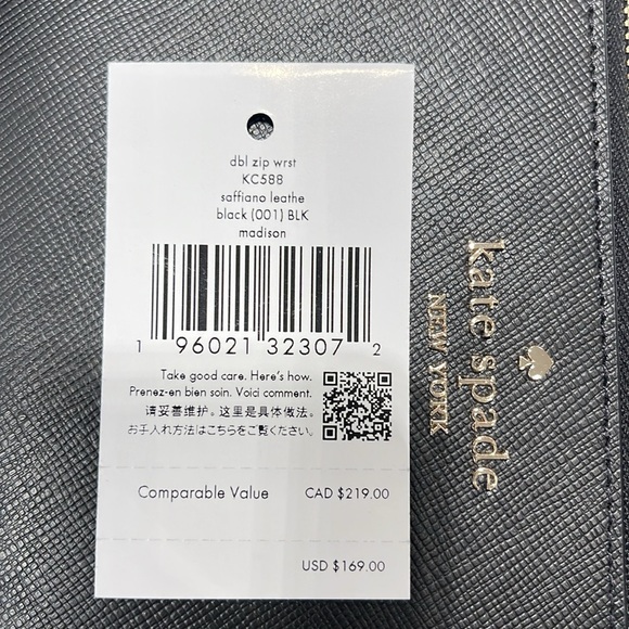 Kate Spade Madison Double Zip Wristlet Wallet Phone Case 
Black 
NWT - Picture 11 of 16